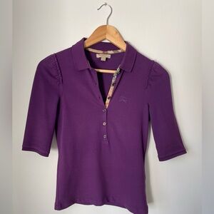 Burberry Brit Purple 3/4 Length Collared Shirt
